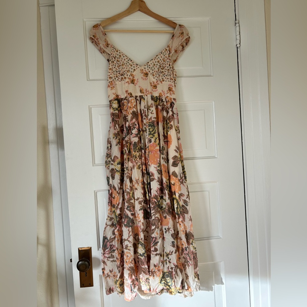 Free People Love You midi floral dress with pockets